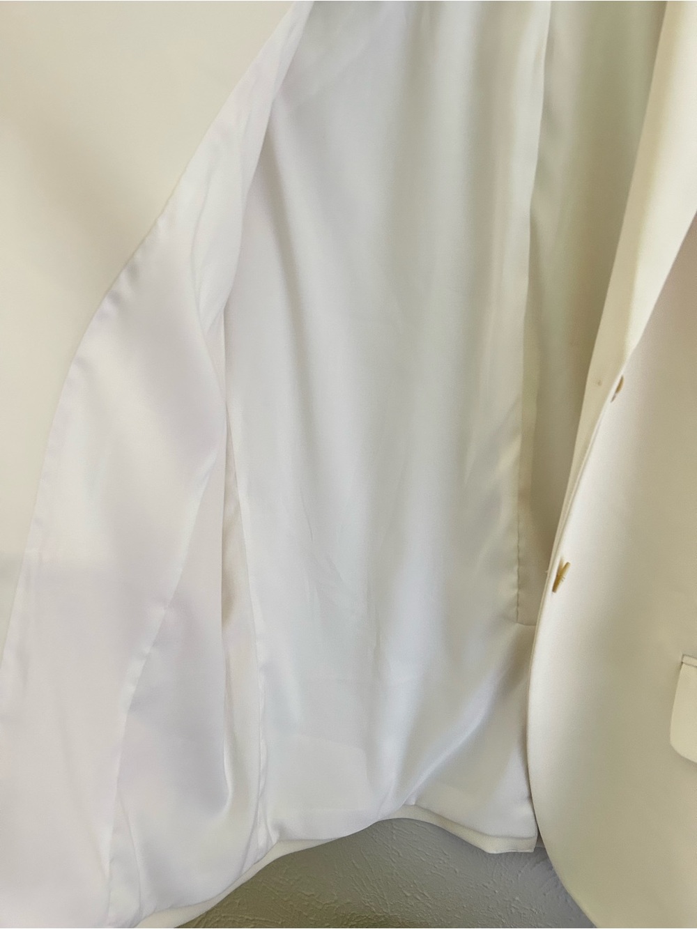 THEORY Admiral Crepe Boxy Blazer Ivory Small Medium Rice - Picture 6 of 11